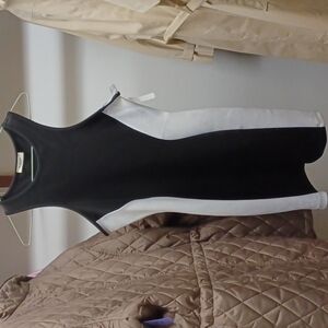 I. Joah Hourglass Illusion Bodycon Mini Dress, black and white